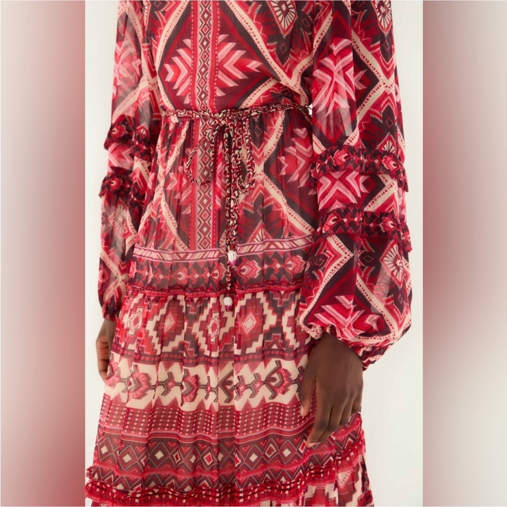 Farm Rio: Red Graphic Ainika Belted Tiered
Maxi Dress DT - Picture 9 of 9